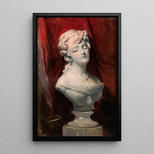 Bust of Helena Modrzejewska - Leon Wyczółkowski — framed artwork on a wall