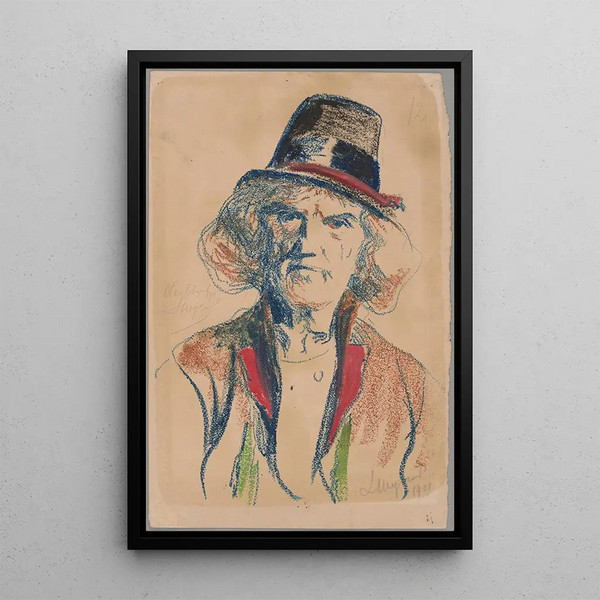 Bust of a Peasant from Kraków - Leon Wyczółkowski — framed artwork on a wall