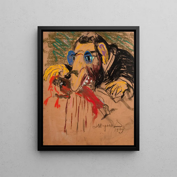 Caricature of Feliks Jasieński - Leon Wyczółkowski — framed artwork on a wall