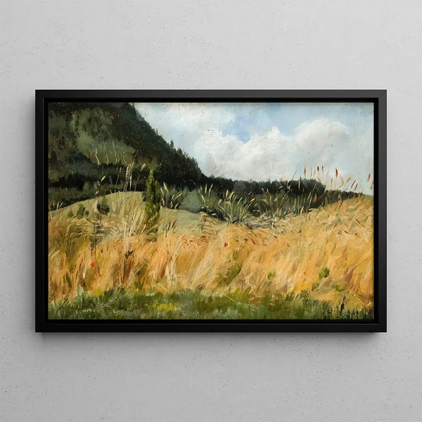 Cornfield Painting - Leon Wyczółkowski — framed artwork on a wall