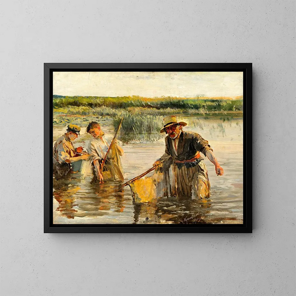 Fishermen - Leon Wyczółkowski — framed artwork on a wall