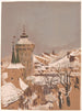 The Florian Gate in Kraków from the windows of the Academy of Fine Arts - Leon Wyczółkowski — artwork view
