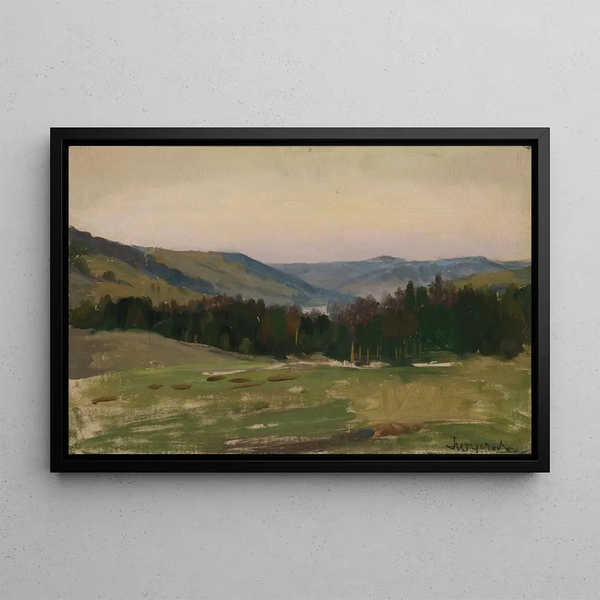 Highland Landscape Painting - Leon Wyczółkowski — framed artwork on a wall