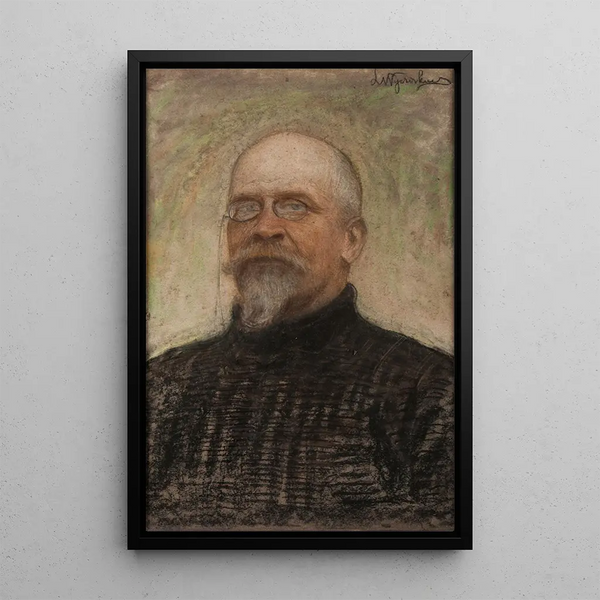 Portrait of Bruno Abdank-Abakanowicz - Leon Wyczółkowski — framed artwork on a wall