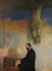 Portrait of Feliks Jasieński at the organ - Leon Wyczółkowski — artwork view