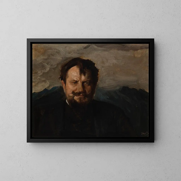 Portrait Painting of Jan Kasprowicz - Leon Wyczółkowski — framed artwork on a wall
