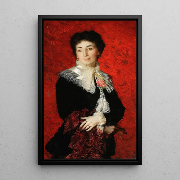 Portrait of a Lady - Leon Wyczółkowski — framed artwork on a wall