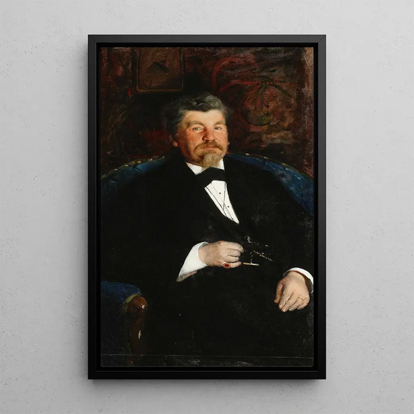 Portrait of a Man - Leon Wyczółkowski — framed artwork on a wall