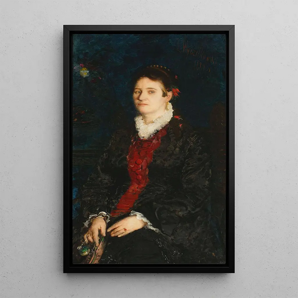 Portrait of a Woman - Leon Wyczółkowski — framed artwork on a wall