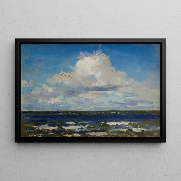 Sea Painting at Poga - Leon Wyczółkowski — framed artwork on a wall
