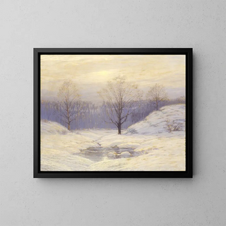 Morning Mist Painting - Leonard Ochtman — framed artwork on a wall