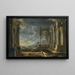 Classical ruins with fountain on the sea - Leonardo Coccorante — framed artwork on a wall
