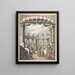 Theatre Decor Project Painting: a classical courtyard and a colonnade with a Minerva statue - Leonardo Marini — framed artwork on a wall