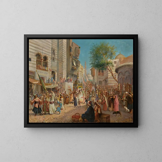 The departure of the mahmal from Cairo - Leonardo de Mango — framed artwork on a wall