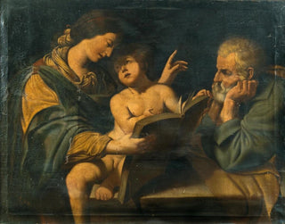 Sainte Famille with Madonna teaching the Child Jesus to read - Leonello Spada — artwork view