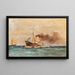 Steam Trawler in the High Seas - Leonhard Sandrock — framed artwork on a wall