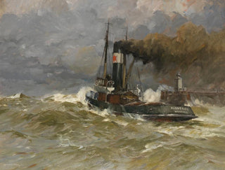The Hamburger Tugboat Albatros Calls SOS - Leonhard Sandrock — artwork view