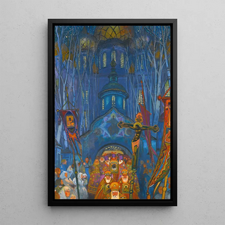 Night of Easter - Leonid Mikhailovich Brailovsky — framed artwork on a wall