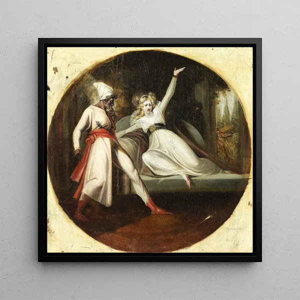 Léonore discovers Alonzo's dagger - Henry Fuseli — wall display of the artwork