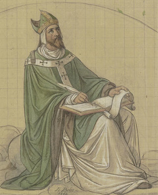 Leopold Bode - Der Heilige Augustinus sitzend und in ein Buch schreibend.webp