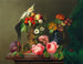 Nature morte with roses, fruits, a cockatoo, and a stag beetle - Leopold Brunner the Elder — artwork view