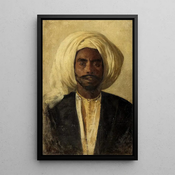 Bust of an Arab - Leopold Carl Müller — framed artwork on a wall