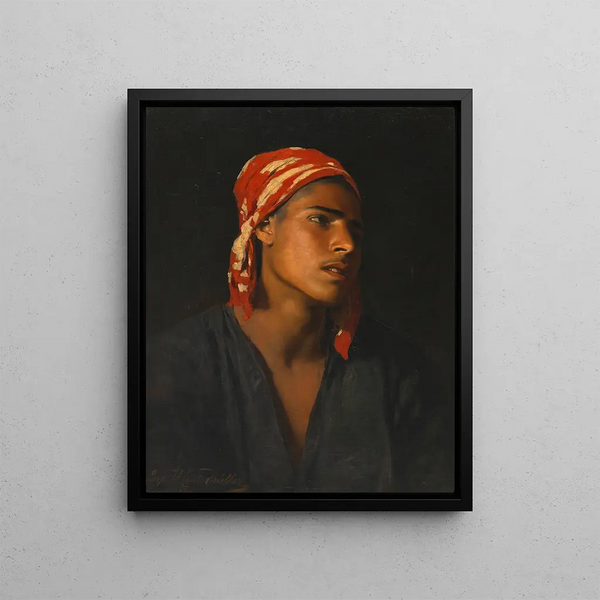 Serviteur Hassan - Leopold Carl Müller — framed artwork on a wall
