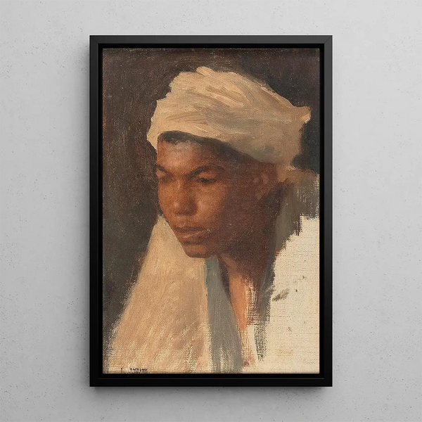 Boy Fellah - Leopold Carl Müller — framed artwork on a wall