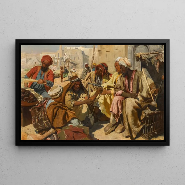 Cairo Market - Leopold Carl Müller — framed artwork on a wall