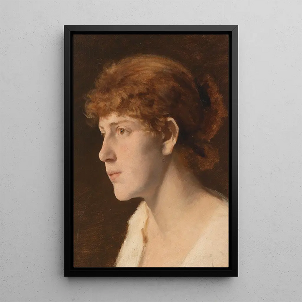 Tête de jeune fille - Leopold Carl Müller — framed artwork on a wall