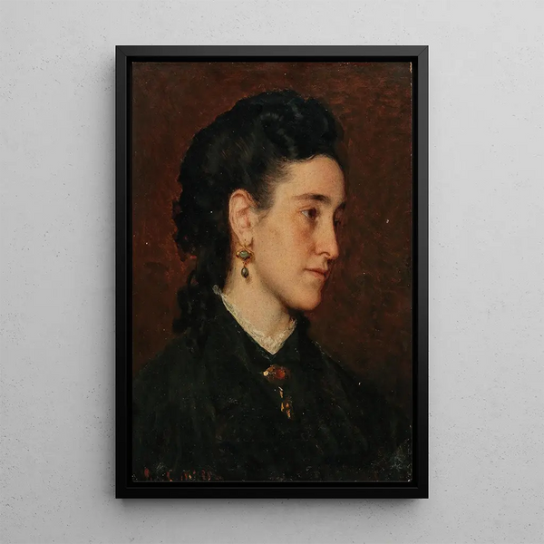 Portrait of a Young Woman - Leopold Carl Müller — framed artwork on a wall
