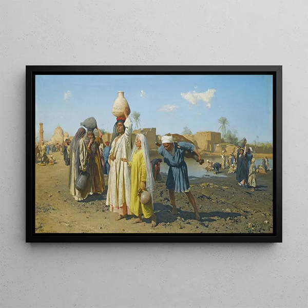 Les Porteuses d'eau - Leopold Carl Müller — framed artwork on a wall