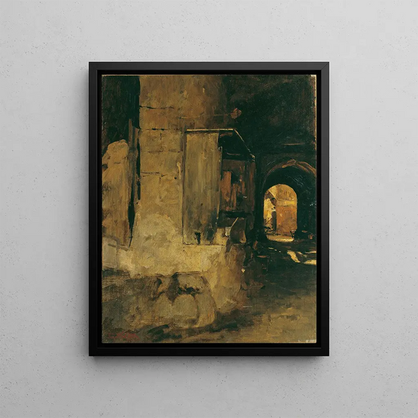 Door of an Arab House - Leopold Carl Müller — framed artwork on a wall