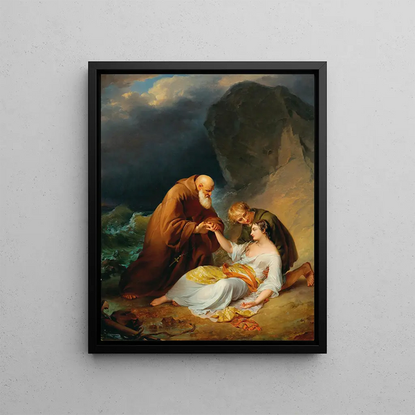 The Rescue - Leopold Fertbauer — framed artwork on a wall