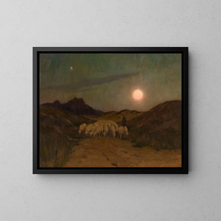 Evening in the Kempen - Leopold Haeck — framed artwork on a wall
