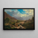High Mountain Landscape Painting - Leopold Heinrich Voescher — framed artwork on a wall