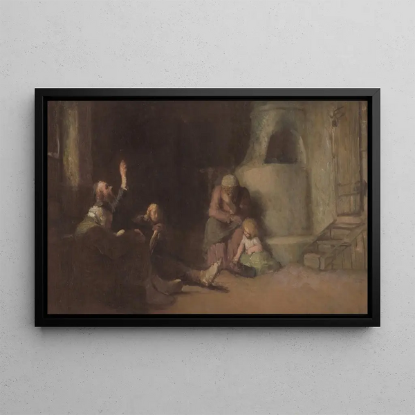 Composition figurative - Leopold Horovitz — framed artwork on a wall