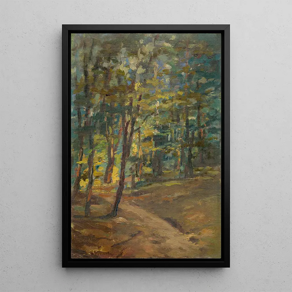 Forest Interior Painting - Leopold Horovitz — framed artwork on a wall