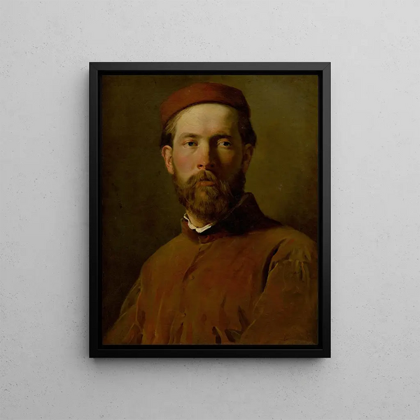 Portrait of a man - Leopold Horovitz — framed artwork on a wall