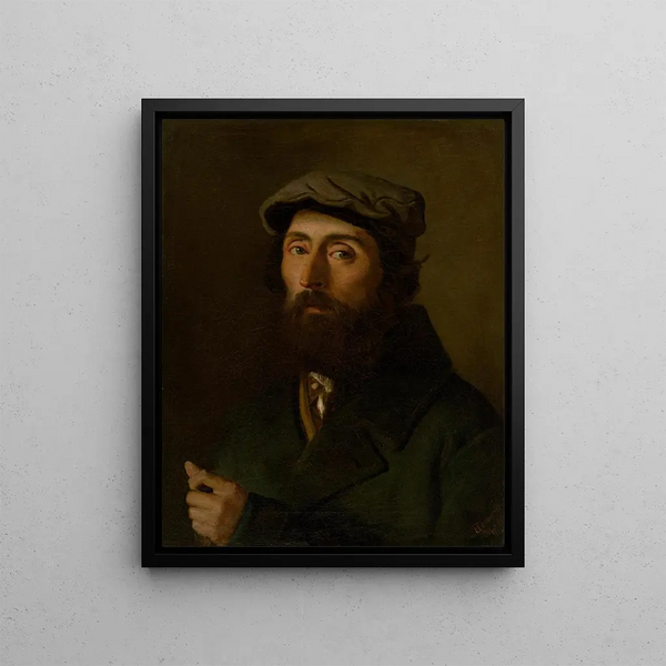 Study of a man from the ghetto - Leopold Horowitz — framed artwork on a wall