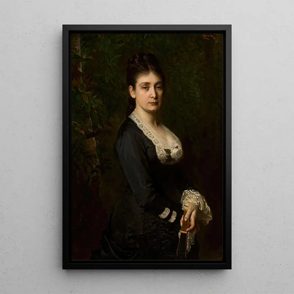 Portrait of Mina Fajans 1841-1933 - Leopold Horowitz — framed artwork on a wall