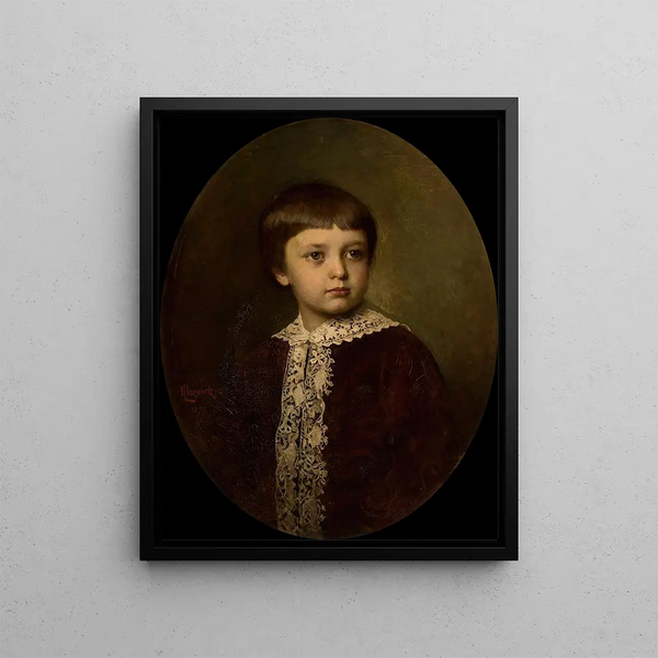 Portrait of a Boy - Leopold Horowitz — framed artwork on a wall