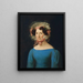 Lady in Blue Dress - Leopold Kupelwieser — framed artwork on a wall
