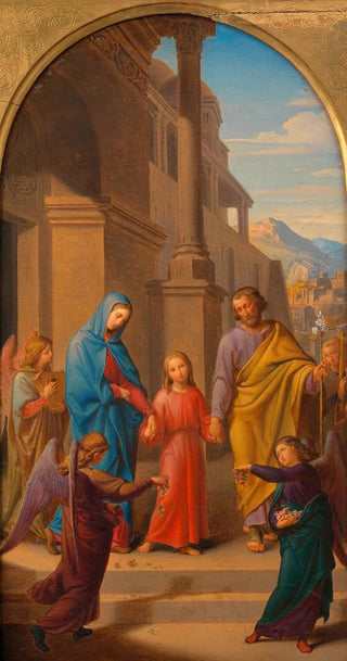 the Holy Family walking towards the temple, sketch for an altarpiece in the parish church of Lichtental - Leopold Kupelwieser — artwork view