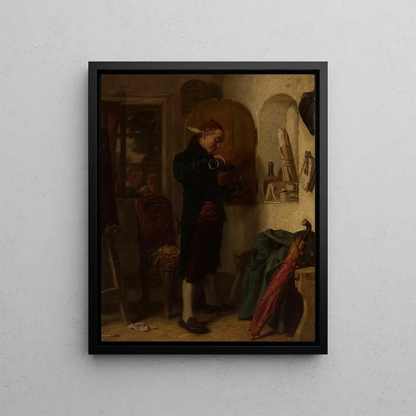 A glass of wine - Leopold Löffler — framed artwork on a wall