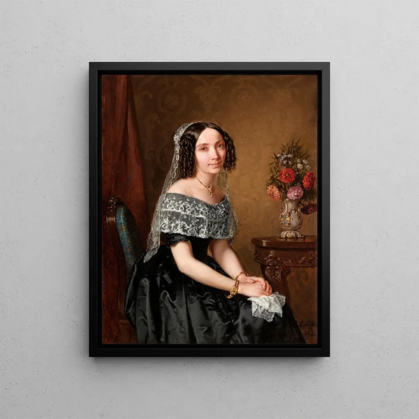 Portrait of a woman - Leopold Löffler — framed artwork on a wall