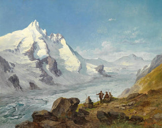 Group of climbers beside - Leopold Munsch — artwork view