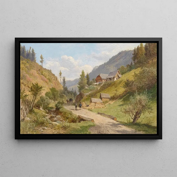 Landscape Painting of Lower Austria - Leopold Munsch — framed artwork on a wall