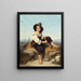 a small shepherd playing the oboe at the aqueduct of Claudia on the Roman Campagna - Leopold Pollak — framed artwork on a wall