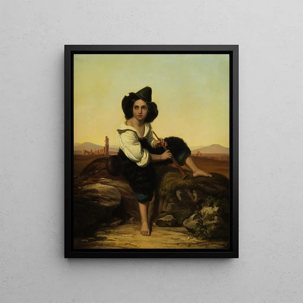 Italian Shepherd Painting - Leopold Pollak — framed artwork on a wall